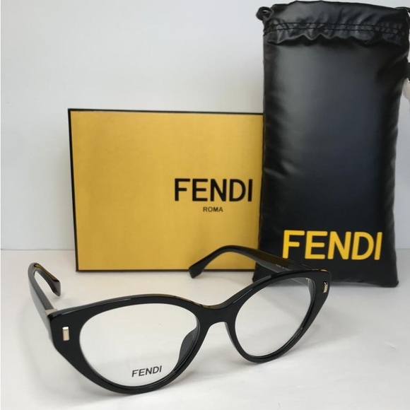 💯 - Authentic New Fendi Demo Cat Eye Ladies Eyeglasses FE50020I 001 53. - Picture 3 of 14